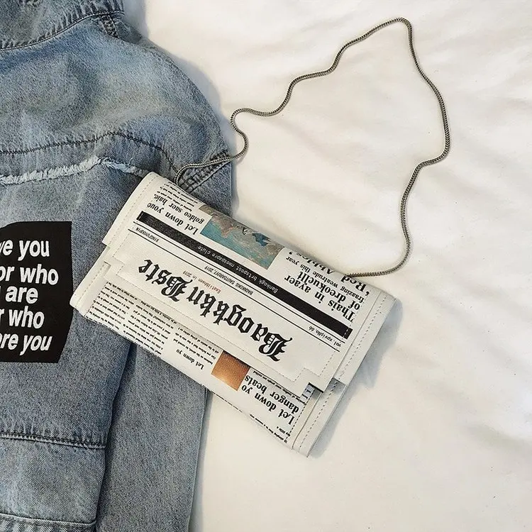  Newspapers modeling day clutch bags letter envelope bag casual shoulder bag purse evening bags with - 32983403120