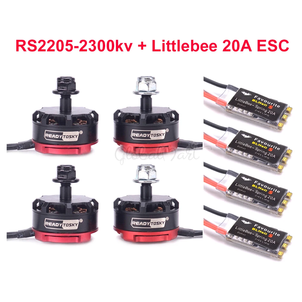 RS2205 2205 2300KV CW CCW бесщеточный двигатель FVT LittleBee SPRING 20A blheli _ s для FPV QAV210 Martian II Хамелеон