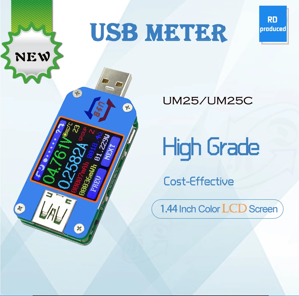 UM34/UM34C UM24/UM24C UM25/UM25C DC amperimetro voltimetro probador de voltaje de corriente tension de carga de la bateria USB