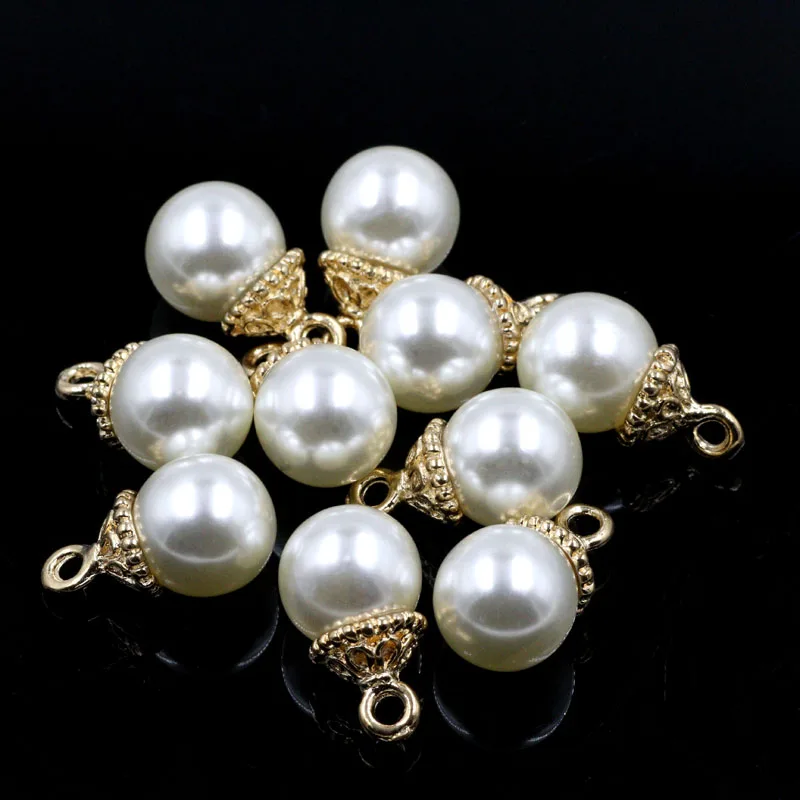 

High quality Imitation Pearl Beads Button 8 10 12 14mm Round Bead Decoration Jewelry Making Perolas Para Bijuterias Crafts Mater