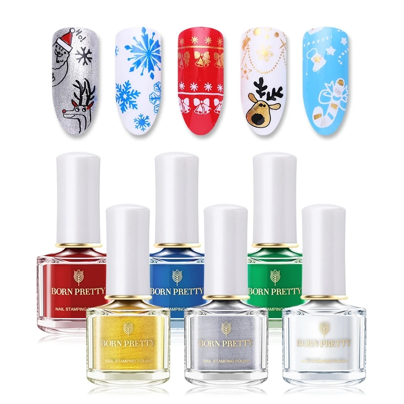 

ORN PRETTY 6ml Christmas Nail Stamping Polish Colorful Manicure Varnish Nail Art Printing For DIY Design