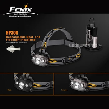 

Original Fenix HP30R Cree LEDs Max 1750 Lumens Rechargeable Spotlight and Floodlight Headlamp with 2600mAh Batteries