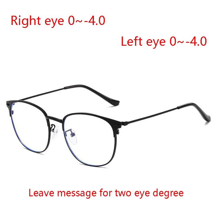 Новейшие металлические 1,56 асферические линзы, очки по рецепту для женщин и мужчин, ультралегкие ретро очки для близорукости-0,5-1,0-1,5 до-4 - Цвет оправы: Custom Degree