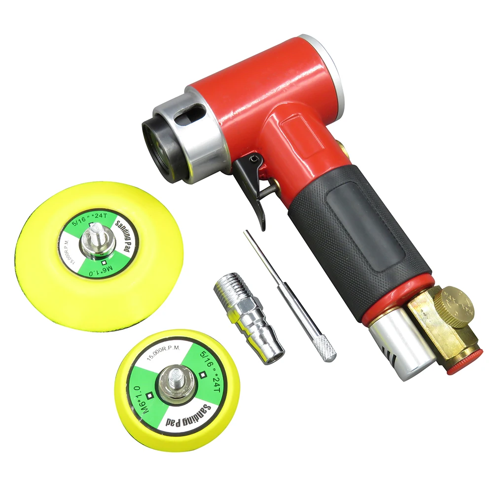 

Mini Air Angle Sander 90 Degree Pneumatic Polishing Grinding Machine + 2inch 3inch Sanding Pad Air Angle Polisher Power Tools