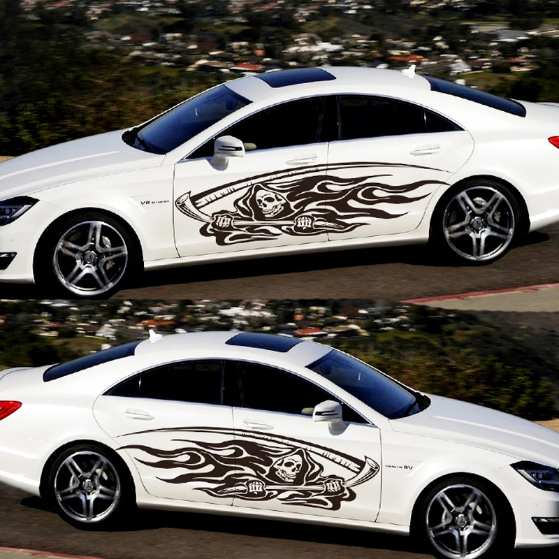 180 см Death Evil забавные наклейки для автомобиля JDM Sickles череп страшные автомобильные