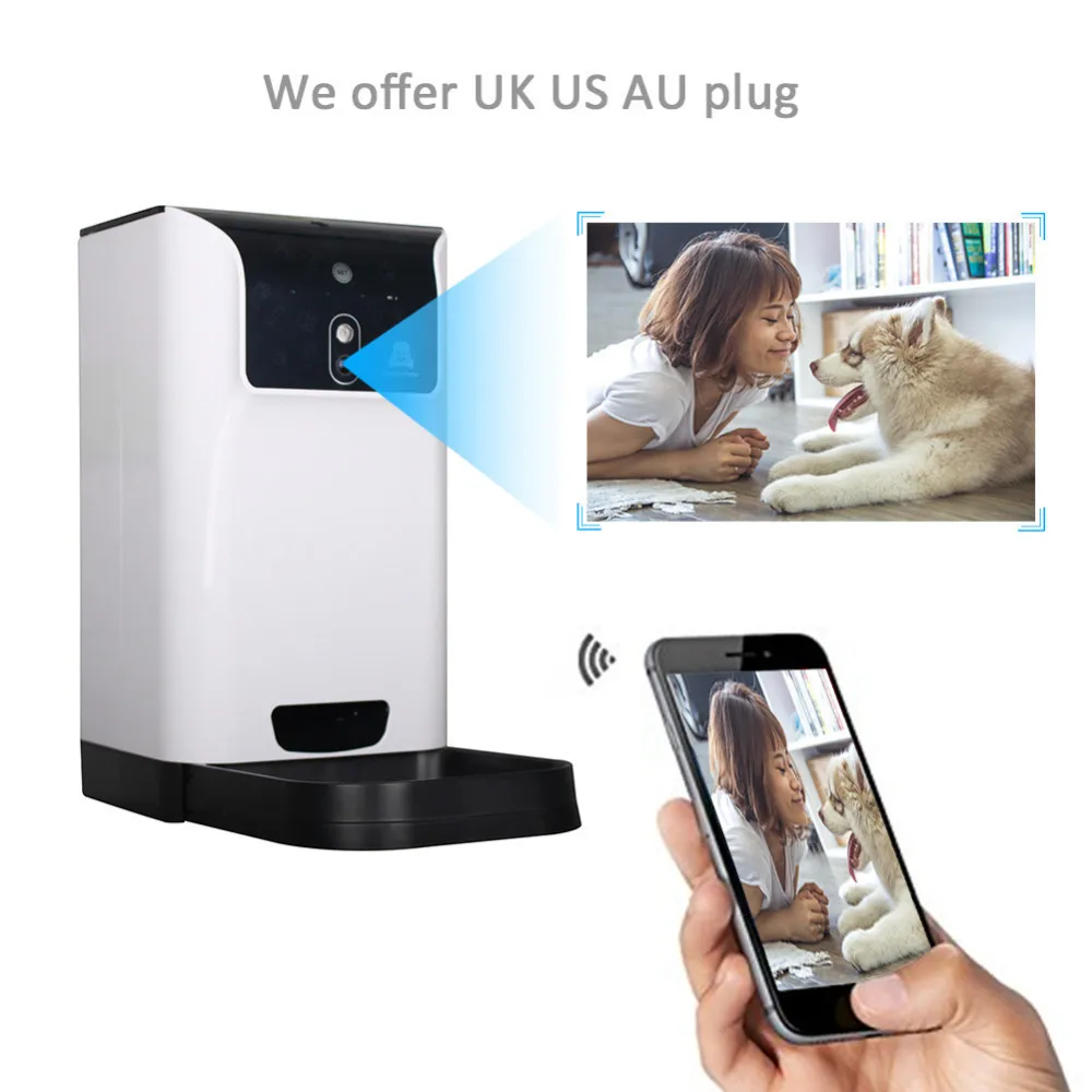 

Free Shipping Automatic Pet Feeder Dog And Cat Food Dispenser Features Voice Control Recording Camera Monitoring Wifi Pet Feeder