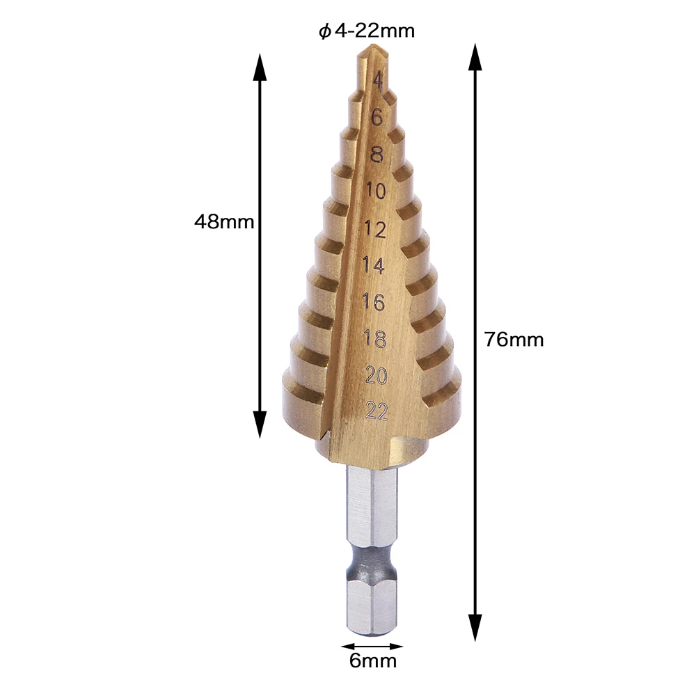 4-22 мм 5-35 мм 6-35 мм HSS треугольный хвостовик пагода Металл Сталь Шаг сверло Отверстие Сверло конус сверло Зенковка титановый Набор бит