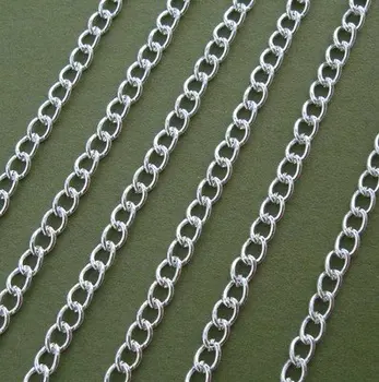 

Free shipping!!!!100M/lot Platinum Plated Twist Curbe Chain 2.5x3.5mm.