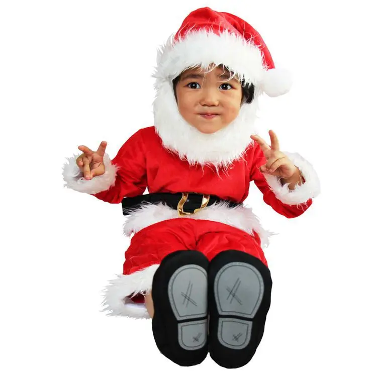 Мой первый Рождественский костюм мультфильм милый Санта Клаус детские комбинезоны для мальчиков одежда Одежда для новорожденных комплект одежды для новорожденных BC1804