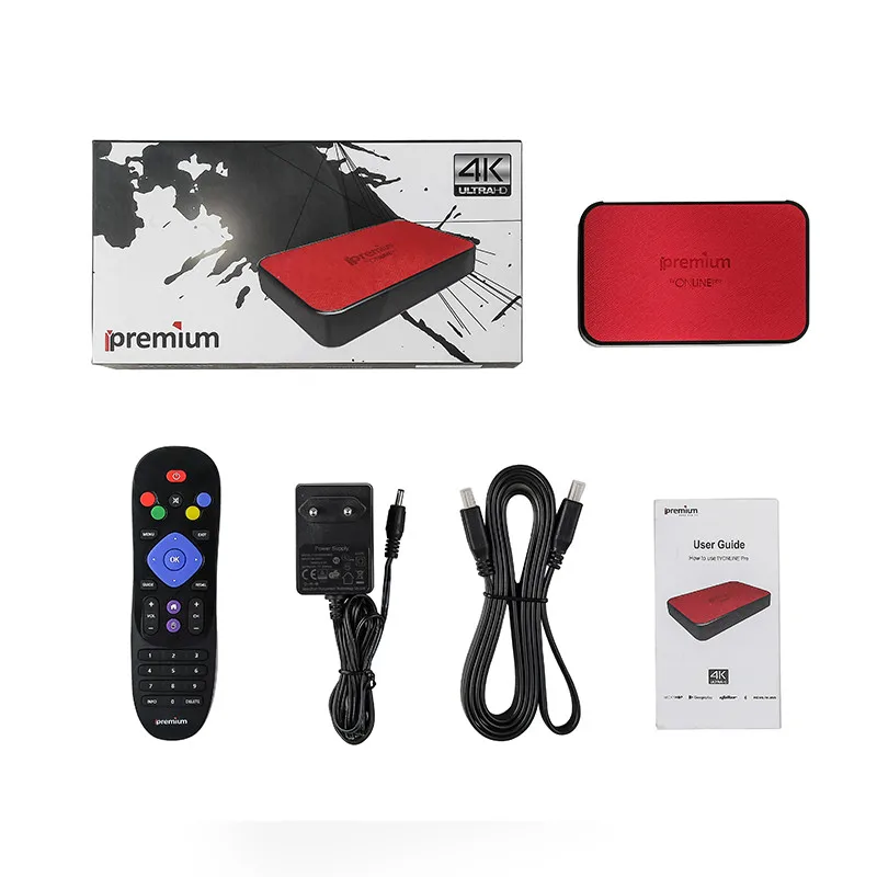 ipremium Android Smart tv Box UHD OTA IP tv Box wifi Встроенный красный телеприставка