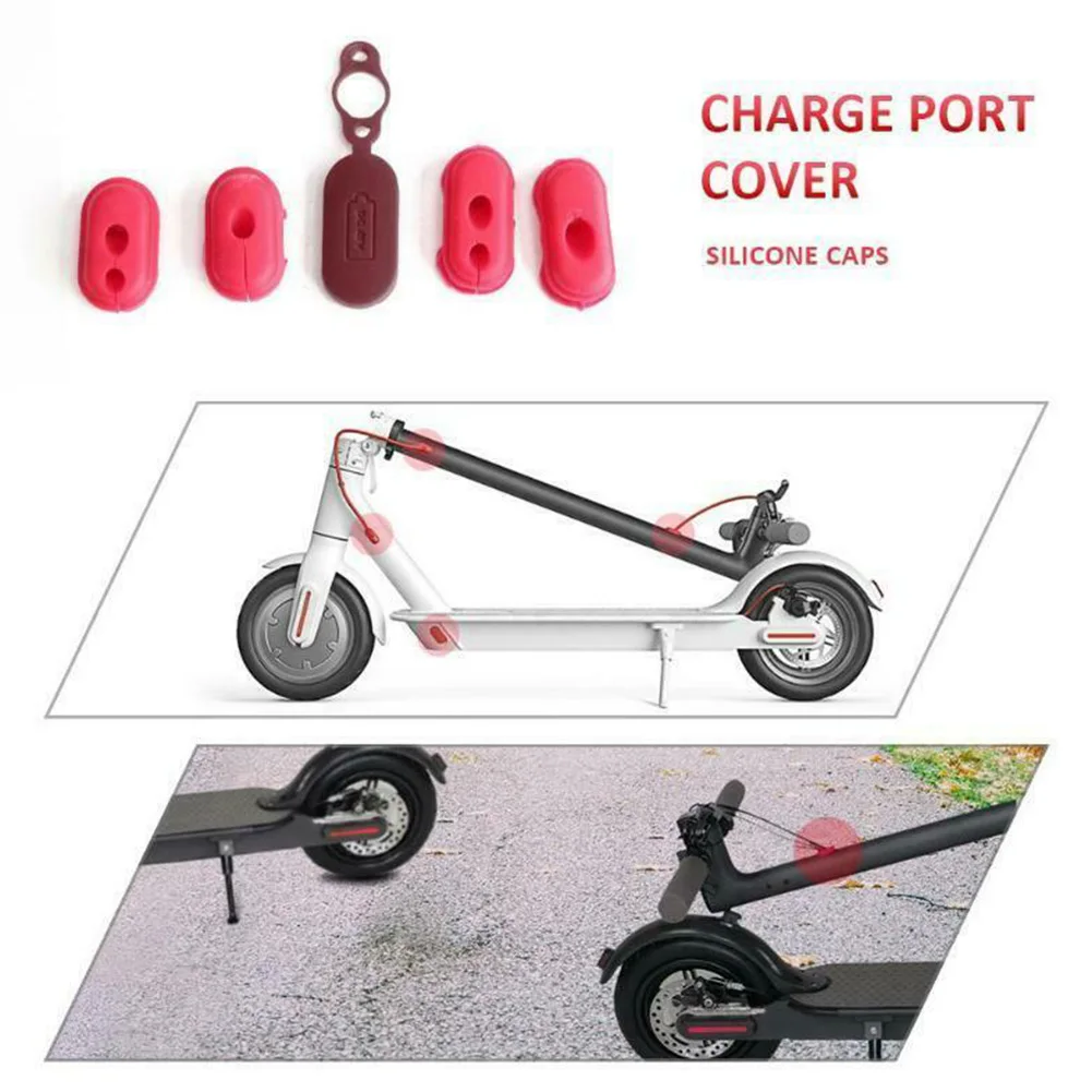 

5 PC Rubber Dustproof Durable Cap Protection Electric Scooter Charge Port Cover Waterproof Plug Red Mini Parts For Xiaomi M365