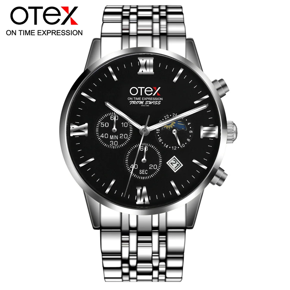 o1 Brand otex Men Watches Luxury Stainless Steel Mesh Band Gold Watch Man Business Quartz Watch Male Wristwatch Relogio homme 2016 julius mens watches top brand luxury stainless steel mesh band gold watch man business quartz watch male relogio masculino
