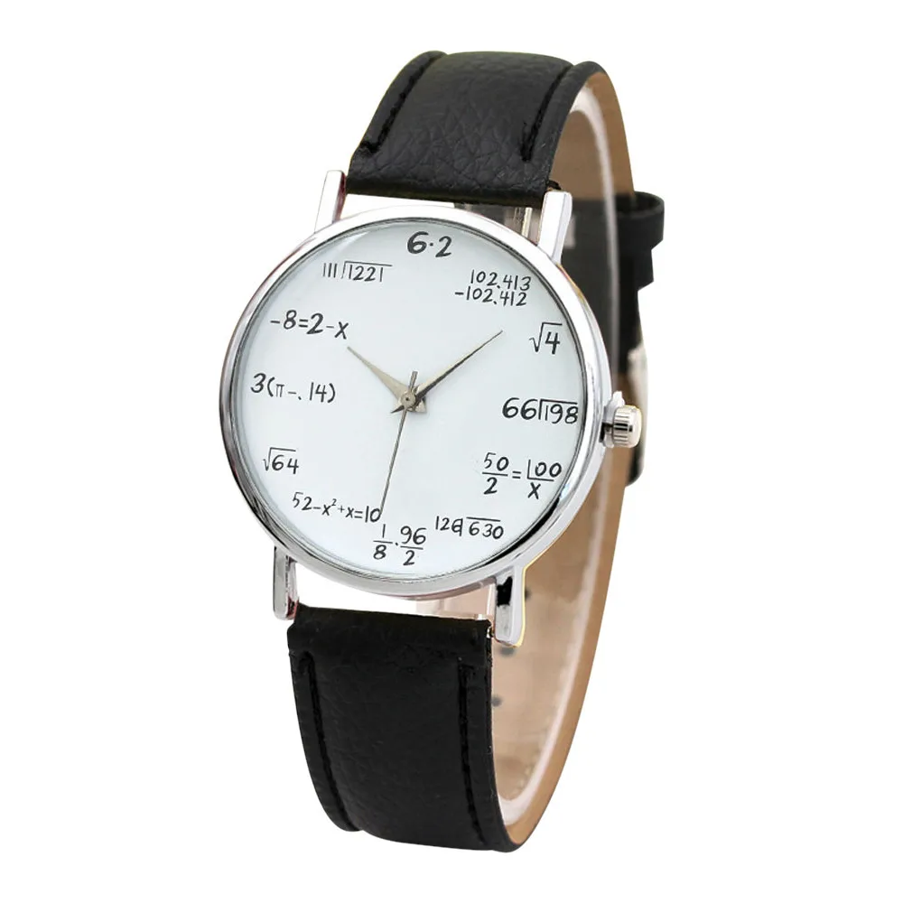 Женские часы, дизайн, модные математические часы с циферблатом, наручные часы с кожаным ремешком, женские часы, часы для женщин