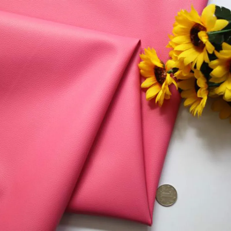 

Rose Red/ 20X35cm Faux Synthetic Pu Leather Fabric Material Printed Pure Color Small Pebbled PU leather For DIY Pacthwork Sewing