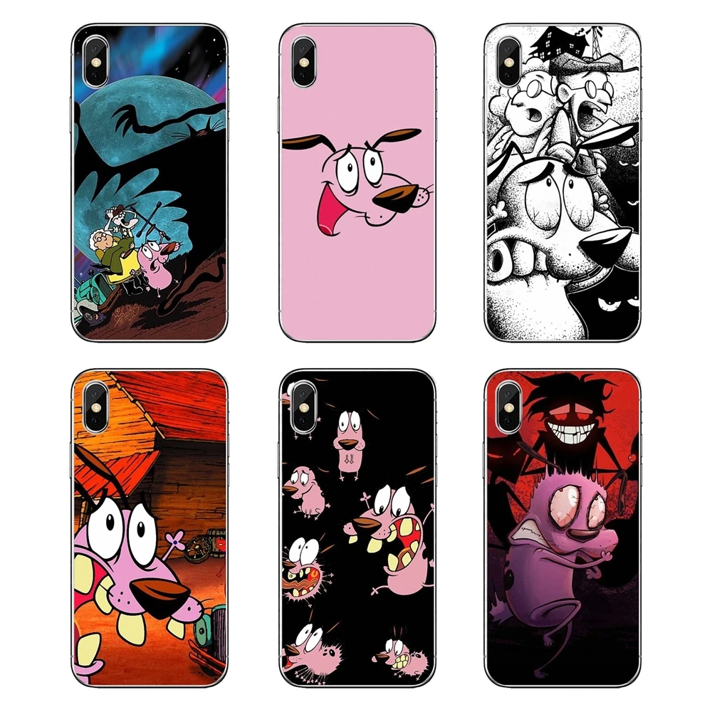 

For iPod Touch iPhone 4 4S 5 5S 5C SE 6 6S 7 8 X XR XS Plus MAX Soft Transparent Cases Covers Cartoon Courage The Cowardly Dog
