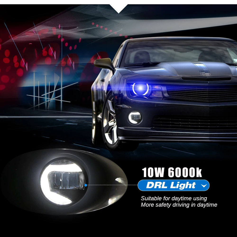  Buildreamen2 2in1 Function Car H11 Socket LED Projector Fog Lamp + Daytime Running Light DRL 12V Fo - 33026383443
