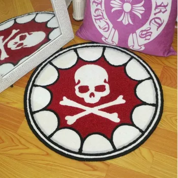

Cartoon Skull The Circular Floor Mat Living Room Tea Table Blanket Kitchen Anti-slip Bedroom Carpet Bedroom Cloakroom Mat M1307