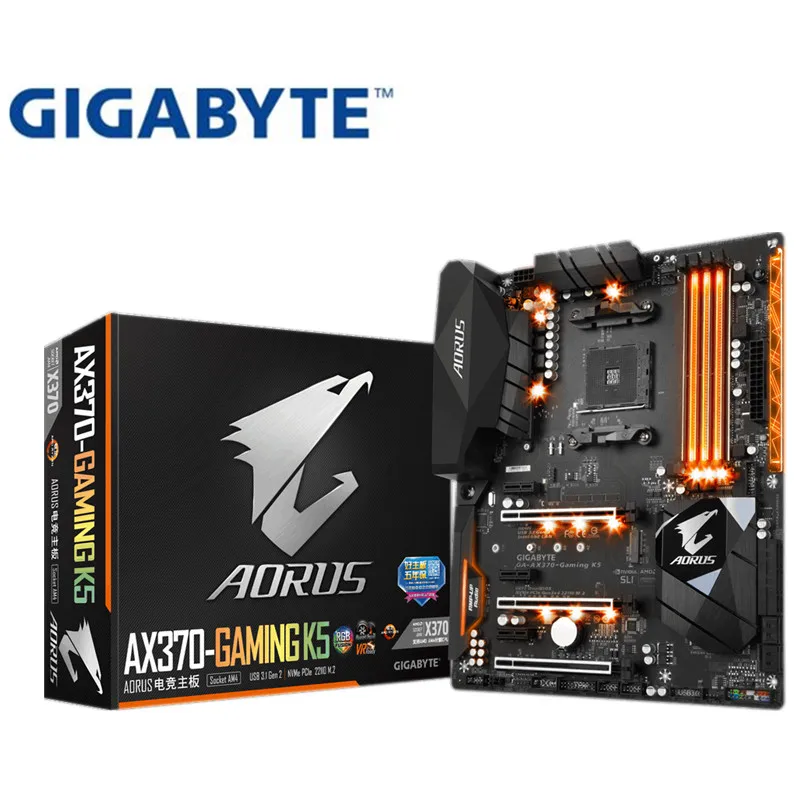 

For Gigabyte GA-AX370-GAMING K5 Original NEW Motherboard AMD Socket LGA 1151 DDR4 SATA3.0 E-sports game computer motherboard