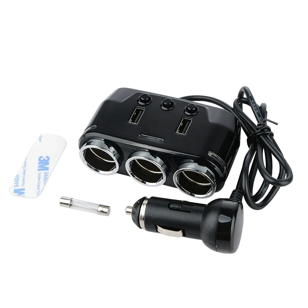 100W 120W автомобильный прикуриватель 3 Way Splitter гнезда Подключите светодиодный USB