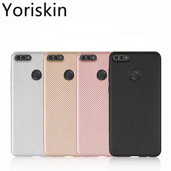 

Luxury Carbon Fiber Protecitve Phone Cover For Huawei Y9 (2018) Slim Soft TPU Anti-Skid Back Case Coque For Huwei Enjoy 8 Plus