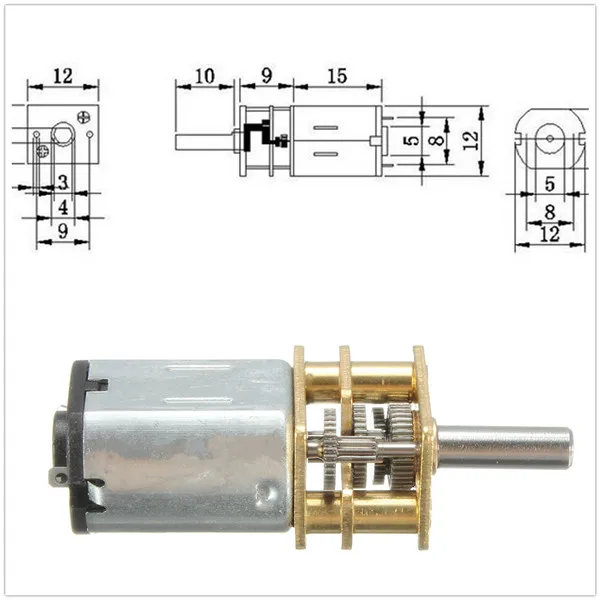 

DC 3V/6V/12V N20 Mini Micro Metal Gear Motor with Gear wheel DC Motors Engineer for Arduino DIY RC Toy