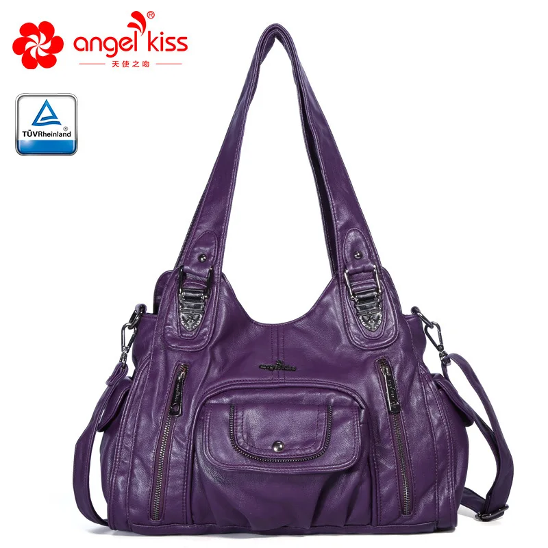Angelkiss брендовая мягкая кожаная женская сумка мессенджер модная на плечо