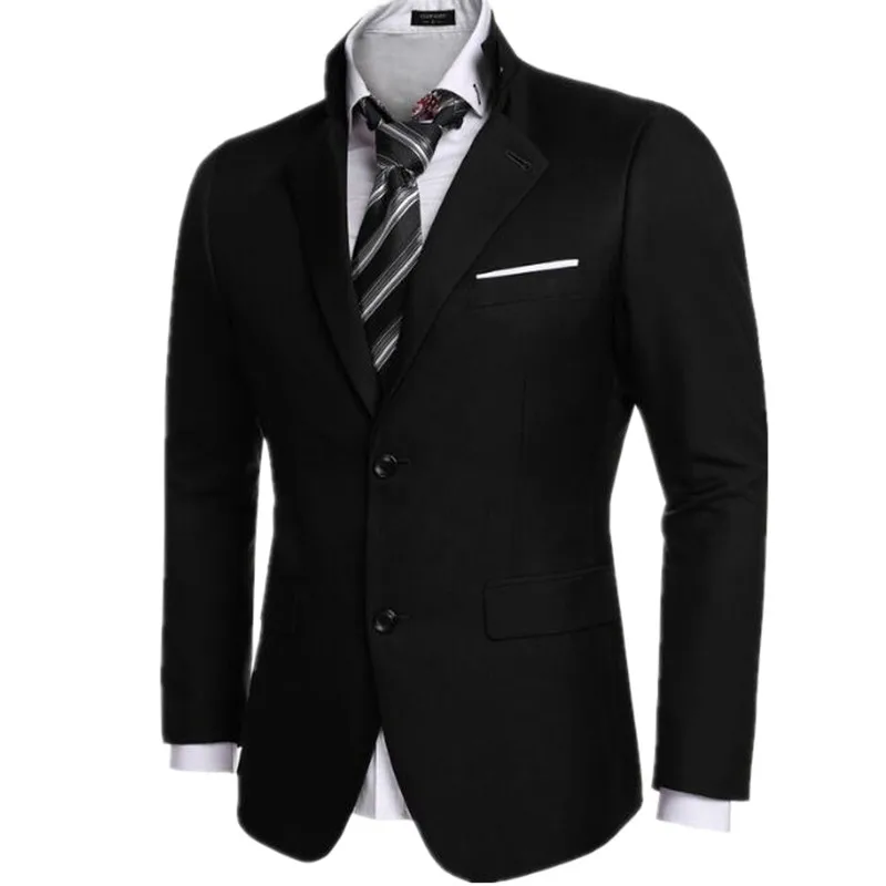 Черный цвет мужской пиджак Формальные Свадебные два зерна пряжки Лидер продаж высокое качество пользовательских Мужская пиджак