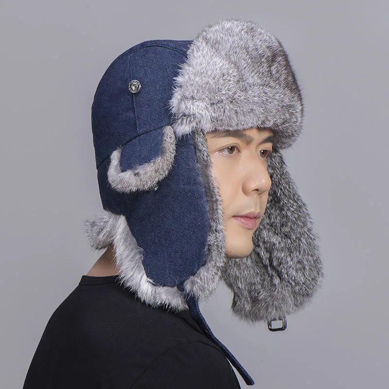 grey rabbit fur jean blue shell 2