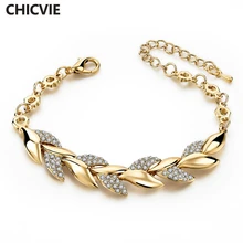 CHICVIE роскошные золотые цветные браслеты и браслеты с камнями для женщин известный бренд кристалл свадьба любовь ювелирный браслет Sbr140296