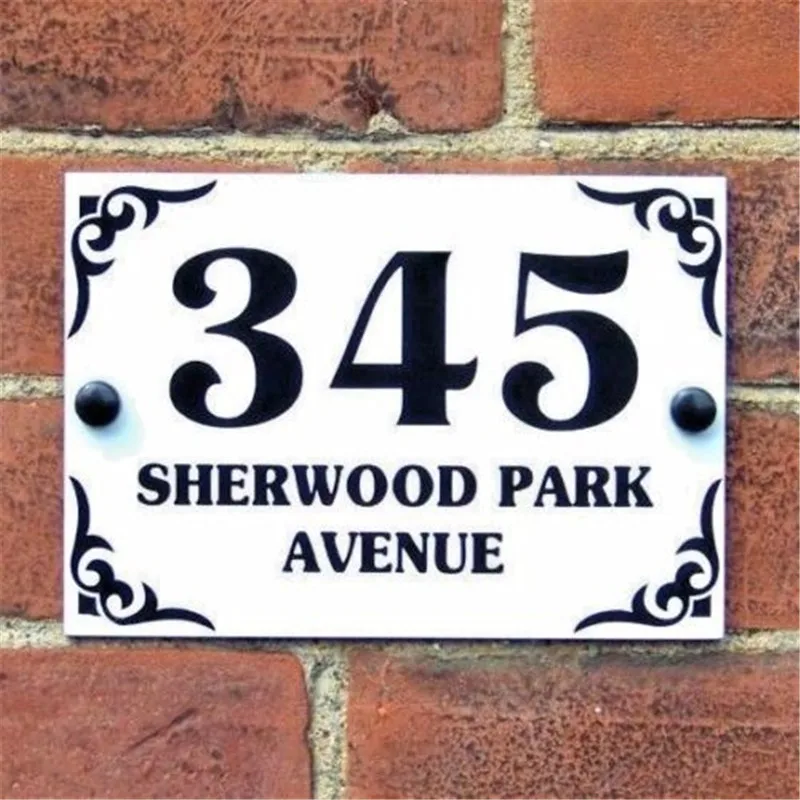 

200*140mm Customized Modern Transparent Acrylic House Signs with Vinyl Stickers Door Plates Plaques House Signs Sign Plates