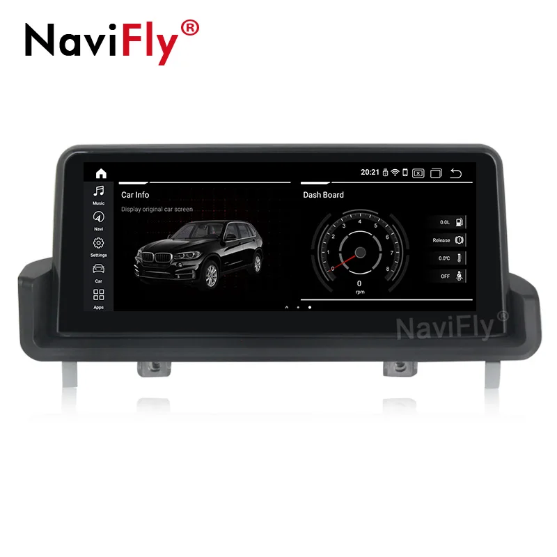 Top NaviFly 4GB+64GB 8 core Android 9.0 GPS Navigation Car multimedia player for BMW 3 series E90 E91 E92 E93 10.25 inch IPS screen 3