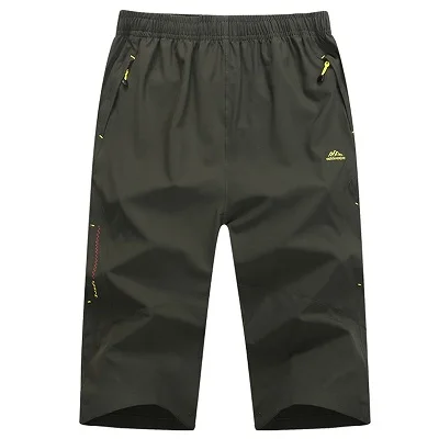 Мужские летние быстросохнущие дышащие шорты, для спорта на открытом воздухе, для горного туризма, рыбалки, Походов, Кемпинга, мужские укороченные брюки VA099 - Цвет: Army Green
