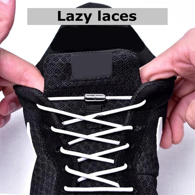 

1Pair No Tie shoelace Elastic Locking Shoelaces Kids Adult Sneakers Quick Semicircle Shoelace Lazy Shoe Laces 19 Colors
