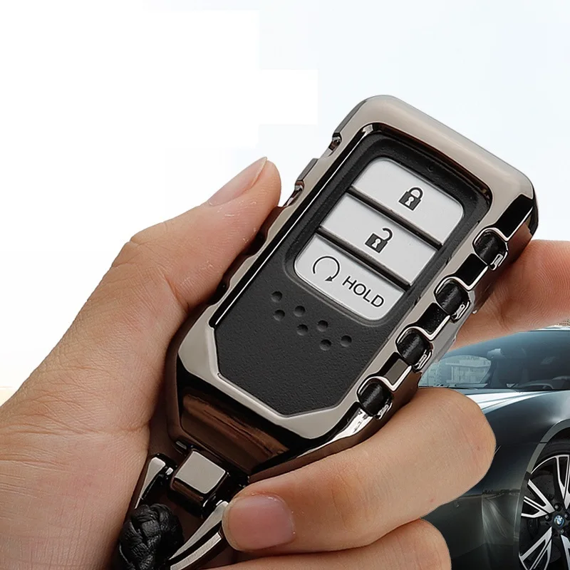 3D цинковый брелок для автомобильных ключей, чехол для ключей чехол оболочка для Smart ключа для Honda Civic CR-V Accord XR-V Spirior 2/3/4 кнопки
