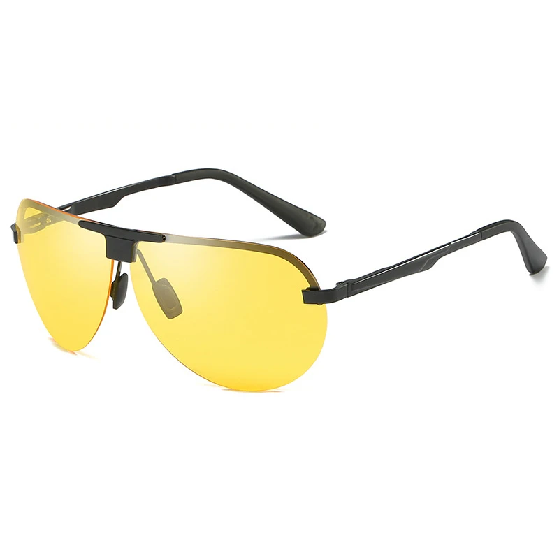  Men Metal Frame Night Vision Driver Glasses Polarized Sunglasses Cycling Men's Hd Vision Driving Go