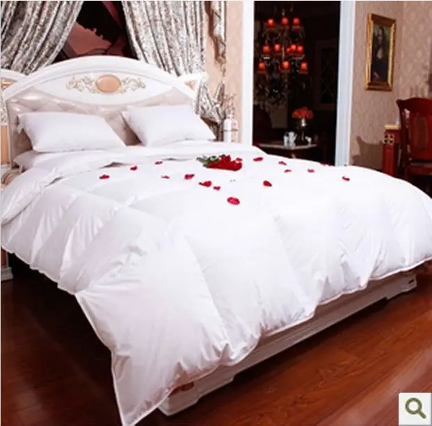Постельные принадлежности из белого гусиного пуха ватное стеганое одеяло комфортное одеяло queen 210X210 см или сделать Любой Размер 440GSM