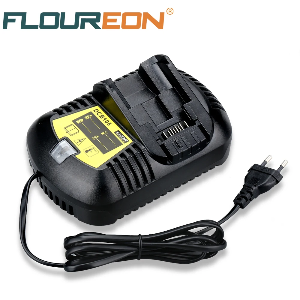 Литий ионное зарядное устройство Floureon для Dewalt 10 8 V 12V 14 4 18V 20V MAX DCB105 DCB101 DCD780 батарея