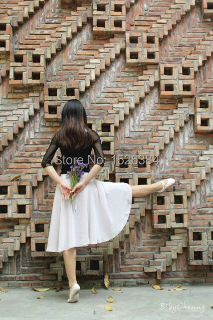 Женская шифоновая Двухслойная юбка разных цветов на шнуровке для танцев, балетная юбка, двусторонний шарф SK2