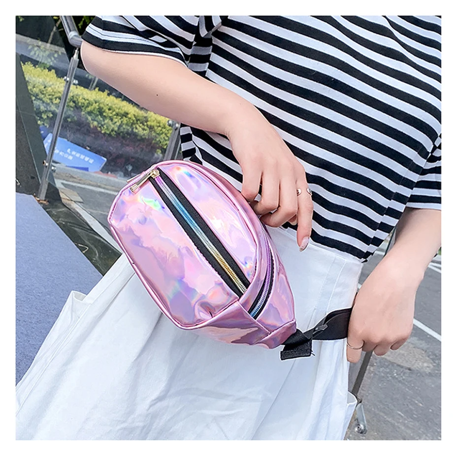 Free-Shipping- Laser-Waist-Packs-Bags-Women-Pure-Color-Fanny-Pack-Female-Belt-Bag-Black-PVC-Waist-Packs-Laser-Chest-Phone-Pouch-16