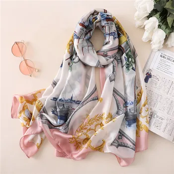 

Women fashion silk scarf large size pashmina luxury scarves long shawls beautiful design 1930#