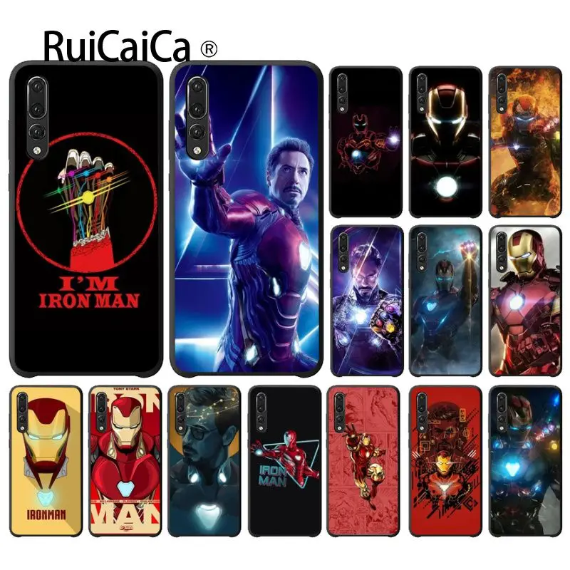 

Ruicaica Marvel Avengers Endgame I'M ironman Black Phone Case Cover for Huawei P9 P10 Plus Mate9 10 Mate10 Lite P20 Pro Honor10