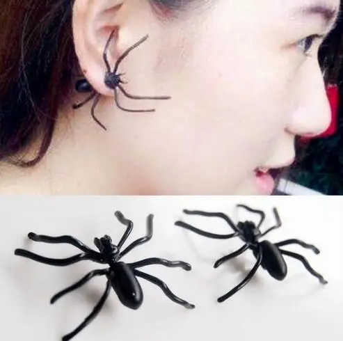

fashionable cool black spider earring large punk spider earring black earring gothic spider earrings punk spider earring