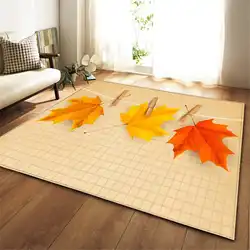Скандинавский большой гостиной/спальни ковры Противоскользящий мягкий фланелевый коврик Современный домашний текстиль 3D Кленовый лист