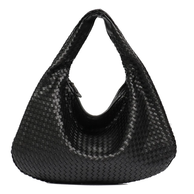 black leather hobo bag with zipper
