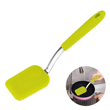 

Food Grade Silicone Cleaning Brush Soft Space-saving Cleaner Hanging Loop Pot Dish Plate Scrubber Multipurpose Kitchen Accessory