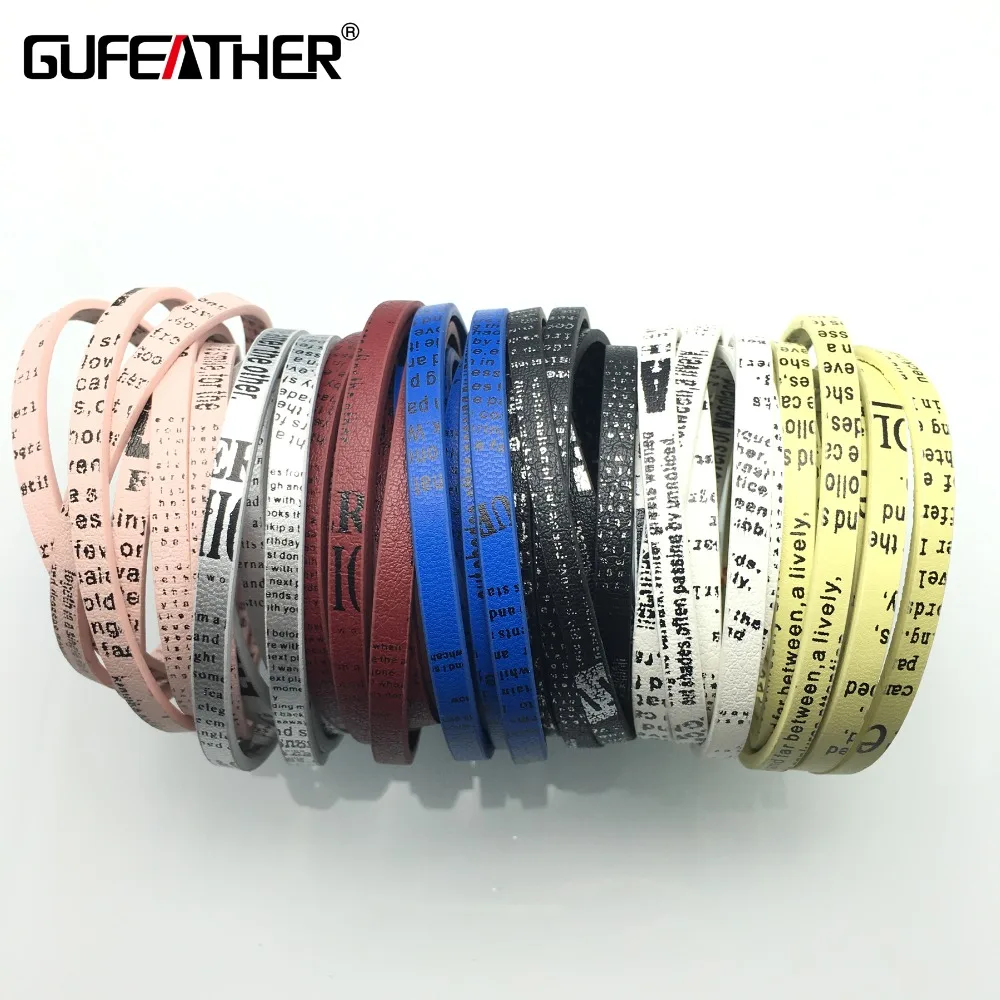 

GUFEATHER P27/5MM English alphabet leather cord/jewelry accessories/jewelry findings/leather lace/accessories for jewelry