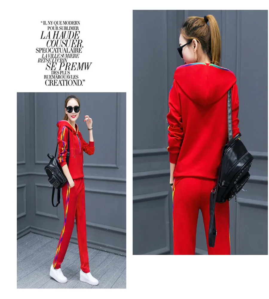 Hot Sale young Lady Tracksuit Women Sweatshirt+Pant Track suit 2 Piece Set Sporting Suit for women autumn suit sets