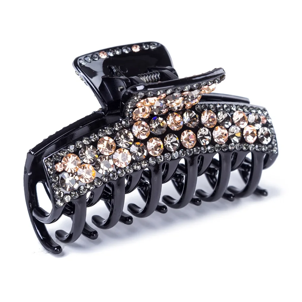 Bling 9 см заколка для волос кристаллы сверкающие стразы коготь шпилька аксессуары