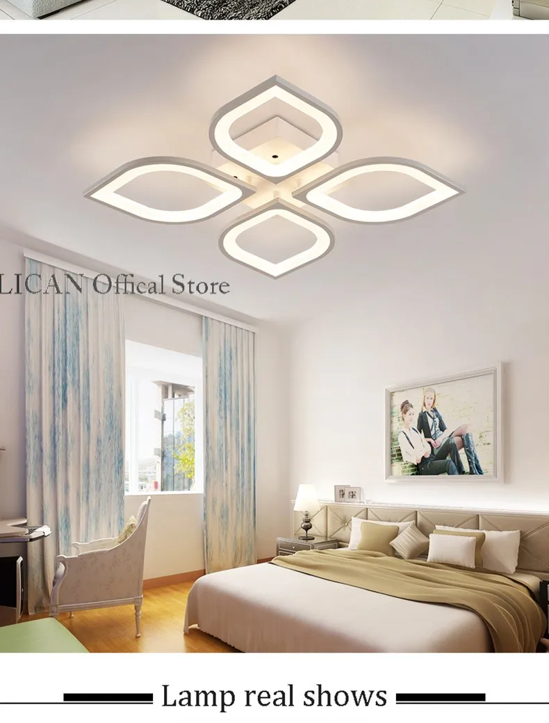 Lican Modern led ceiling Chandelier lights for living room bedroom Plafon home Dec AC85-265V White Led Chandelier Lamp Fixtures