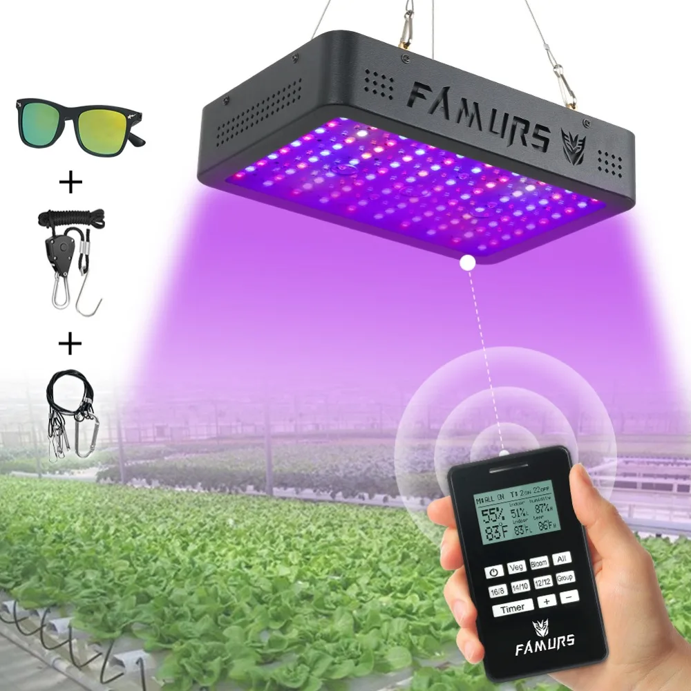 Famurs led grow светильник 3 шт. 1000 Вт полный спектр Veg/Цветение таймер группа